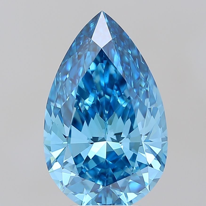 5.05 Carat Pear Lab Diamond with  Cut Diamond in 14KT  view 1

