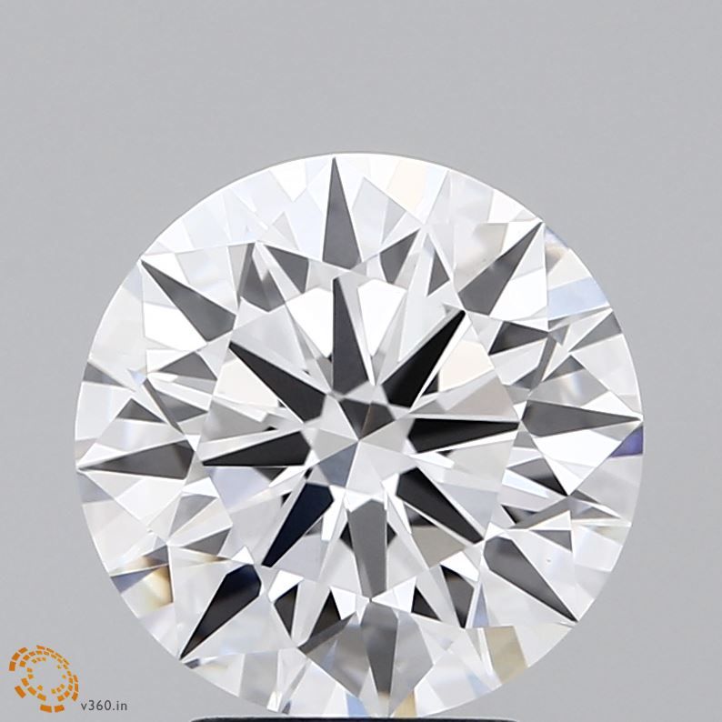 3.22 Carat Round Lab Diamond with  Cut Diamond in 14KT  view 1
