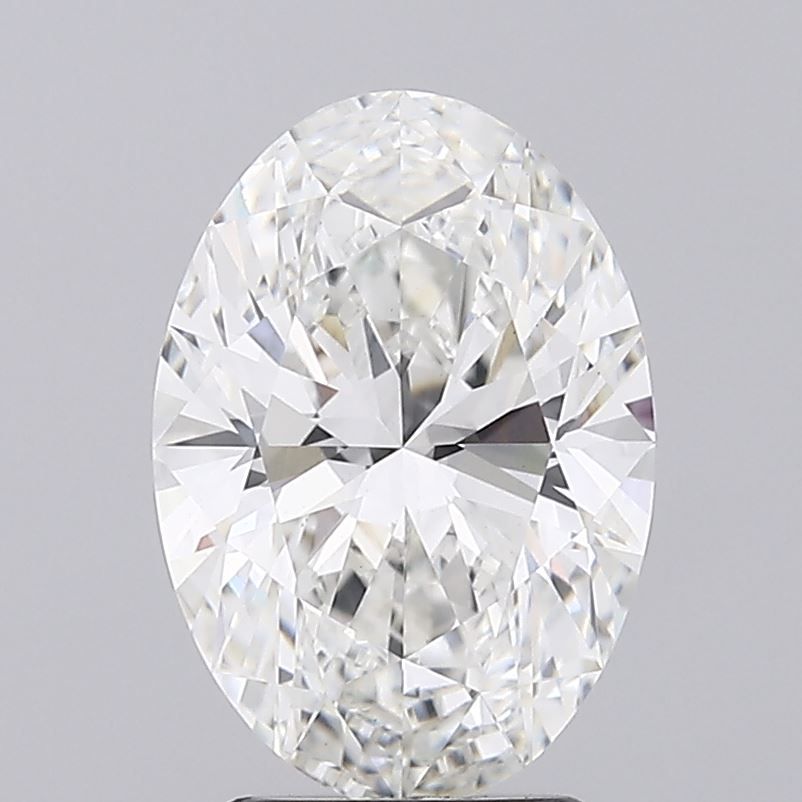 2.55 Carat Oval Lab Diamond with  Cut Diamond in 14KT  view 1
