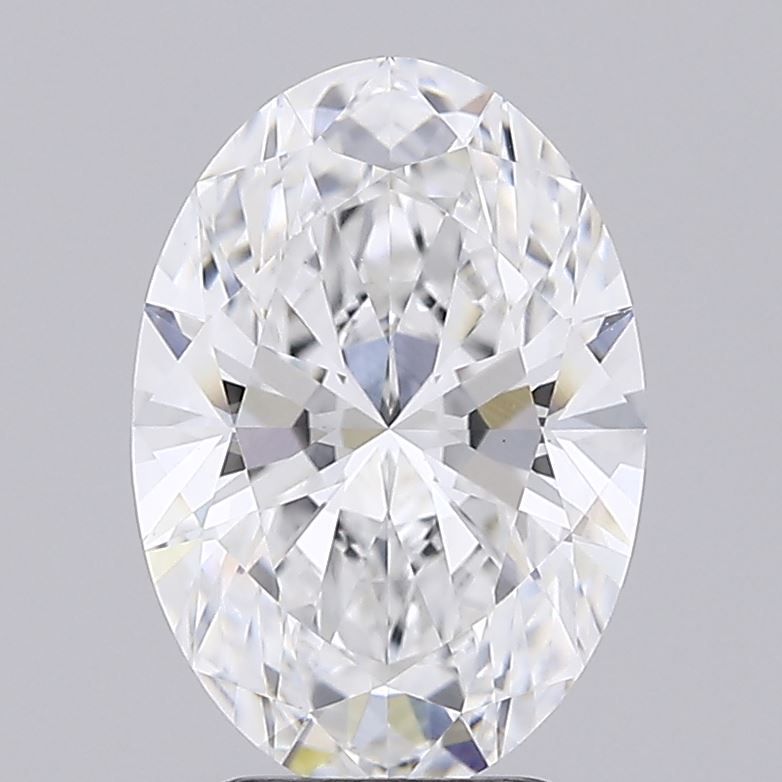 2.58 Carat Oval Lab Diamond with  Cut Diamond in 14KT  view 1
