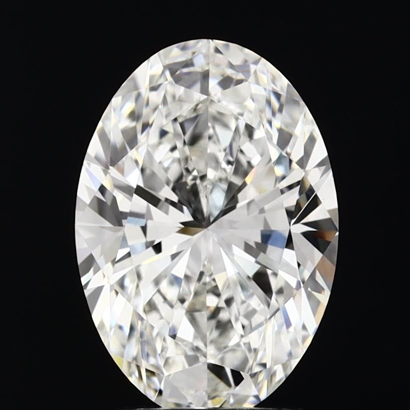 3.0 Carat Oval Lab Diamond with  Cut Diamond in 14KT  view 1

