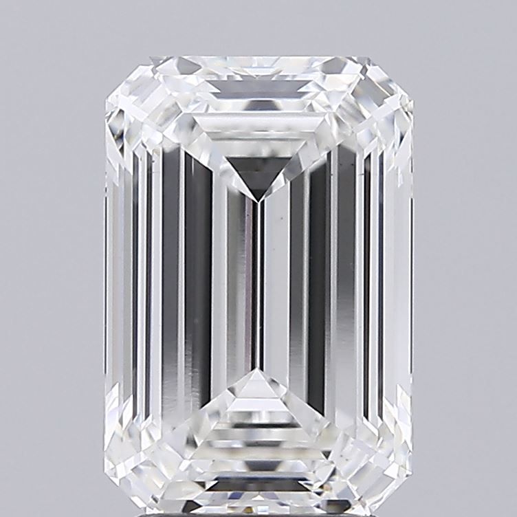 3.33 Carat Emerald Lab Diamond with  Cut Diamond in 14KT  view 1
