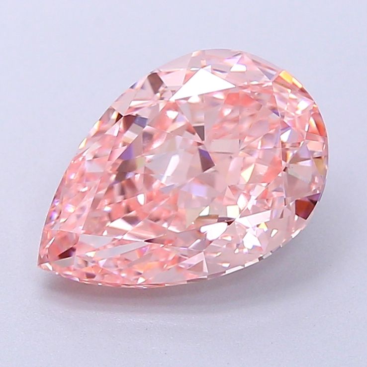 3.01 Carat Pear Lab Diamond with  Cut Diamond in 14KT  view 1
