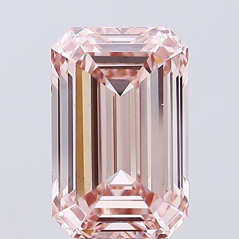 5.23 Carat Emerald Lab Diamond with  Cut Diamond in 14KT  view 1
