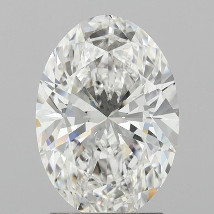 2.43 Carat Oval Lab Diamond with  Cut Diamond in 14KT  view 1
