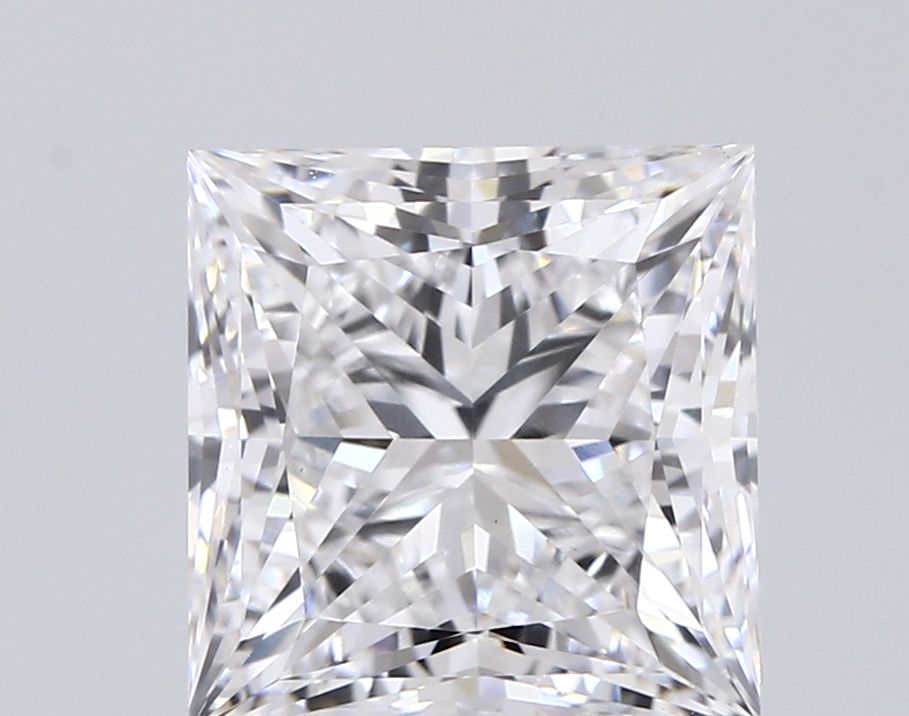 4.01 Carat Princess Lab Diamond with  Cut Diamond in 14KT  view 1
