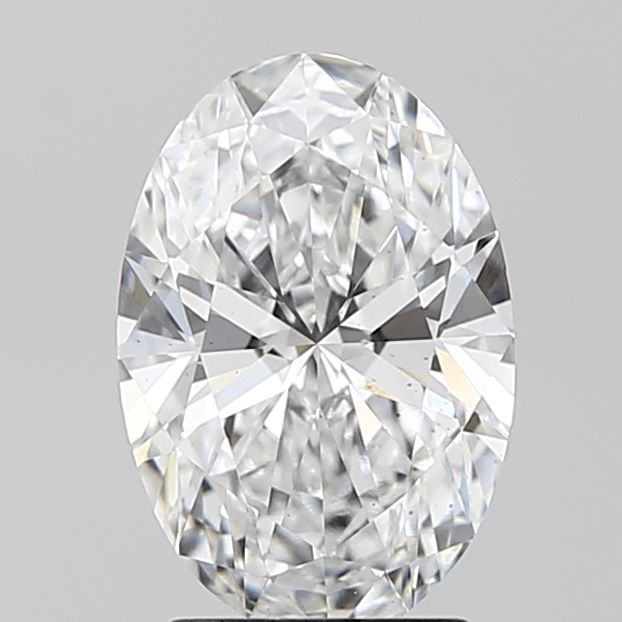 2.01 Carat Oval Lab Diamond with  Cut Diamond in 14KT  view 1
