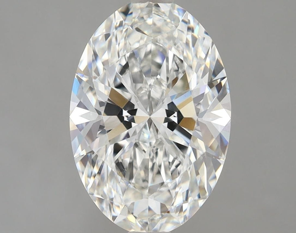 3.14 Carat Oval Lab Diamond with  Cut Diamond in 14KT  view 1
