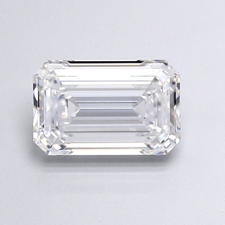 2.6 Carat Emerald Lab Diamond with  Cut Diamond in 14KT  view 1
