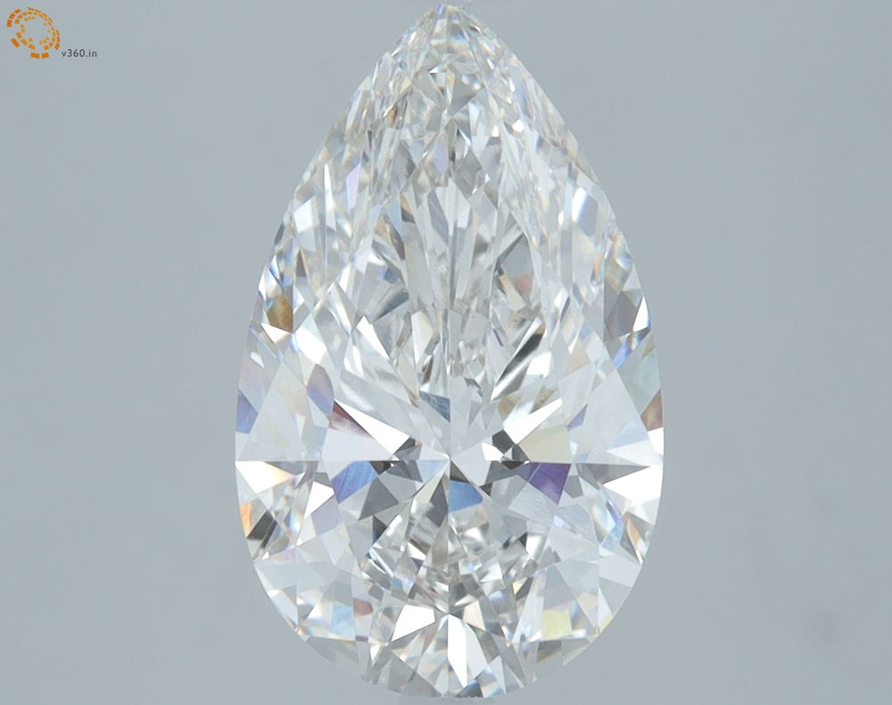 3.62 Carat Pear Lab Diamond with  Cut Diamond in 14KT  view 1
