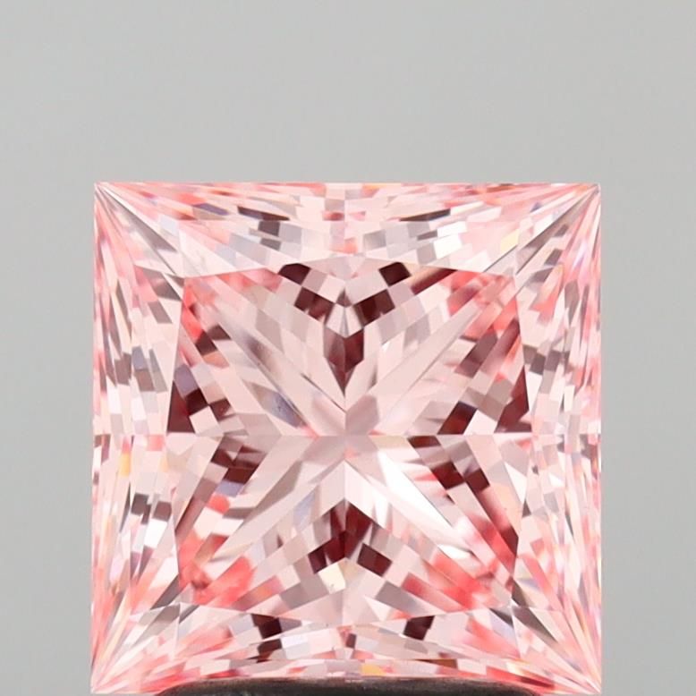 2.37 Carat Princess Lab Diamond with  Cut Diamond in 14KT  view 1
