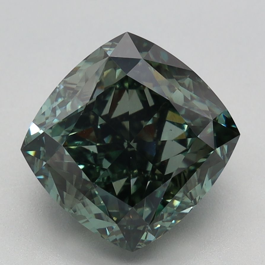 3.14 Carat Cushion Lab Diamond with  Cut Diamond in 14KT  view 1
