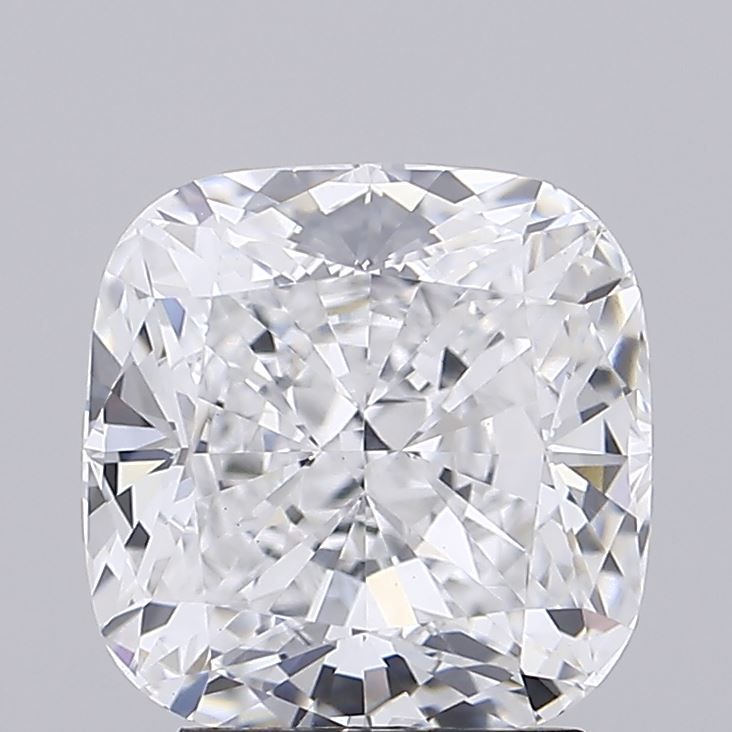 3.36 Carat Cushion Lab Diamond with  Cut Diamond in 14KT  view 1
