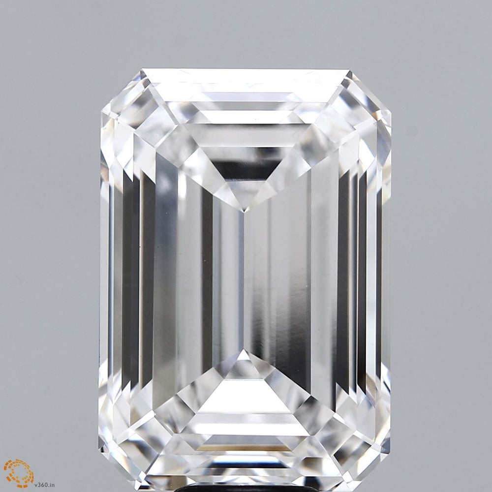 14.51 Carat Emerald Lab Diamond with  Cut Diamond in 14KT  view 1
