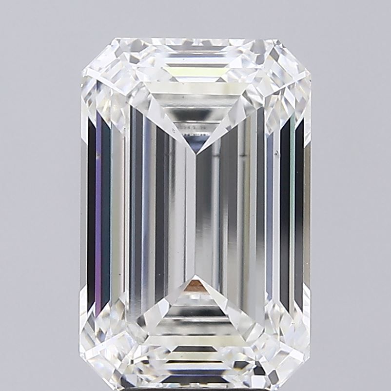 7.02 Carat Emerald Lab Diamond with  Cut Diamond in 14KT  view 1
