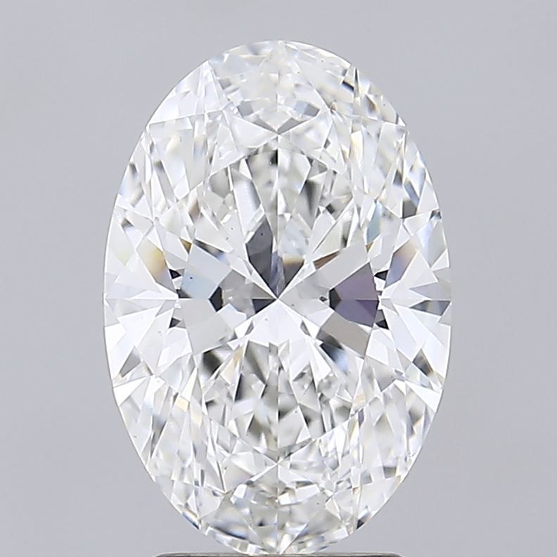 2.91 Carat Oval Lab Diamond with  Cut Diamond in 14KT  view 1
