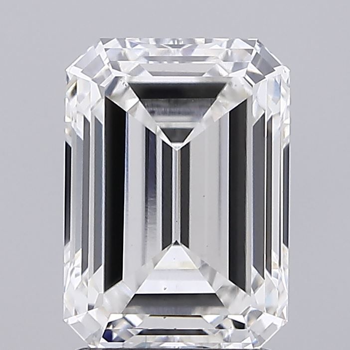 2.15 Carat Emerald Lab Diamond with  Cut Diamond in 14KT  view 1
