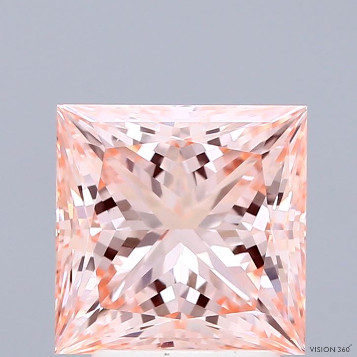 3.04 Carat Princess Lab Diamond with  Cut Diamond in 14KT  view 1
