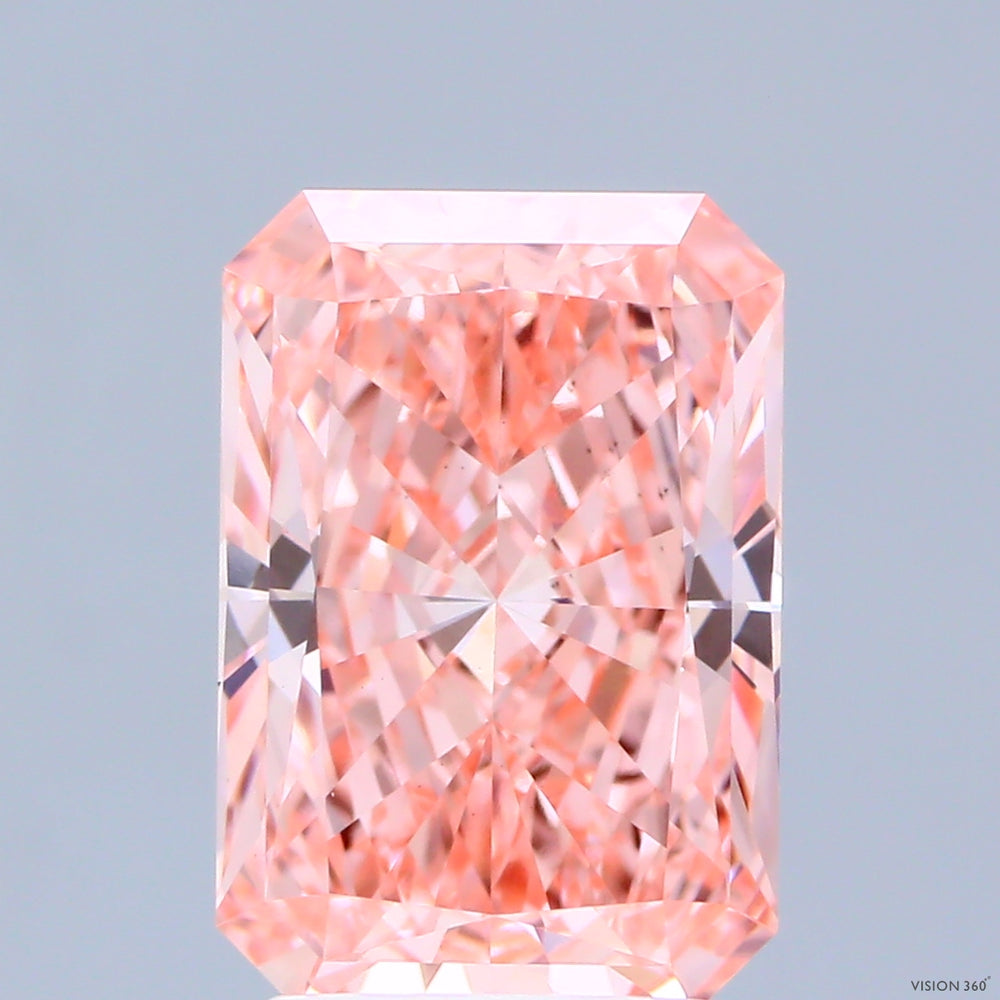 3.07 Carat Radiant Lab Diamond with  Cut Diamond in 14KT  view 1
