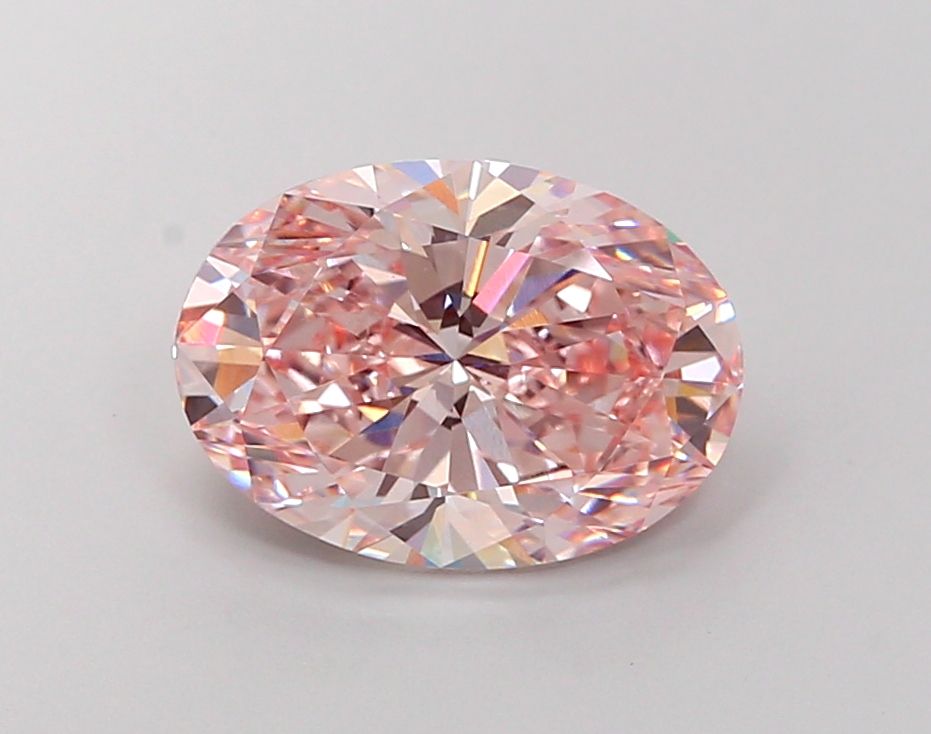 4.01 Carat Oval Lab Diamond with  Cut Diamond in 14KT  view 1
