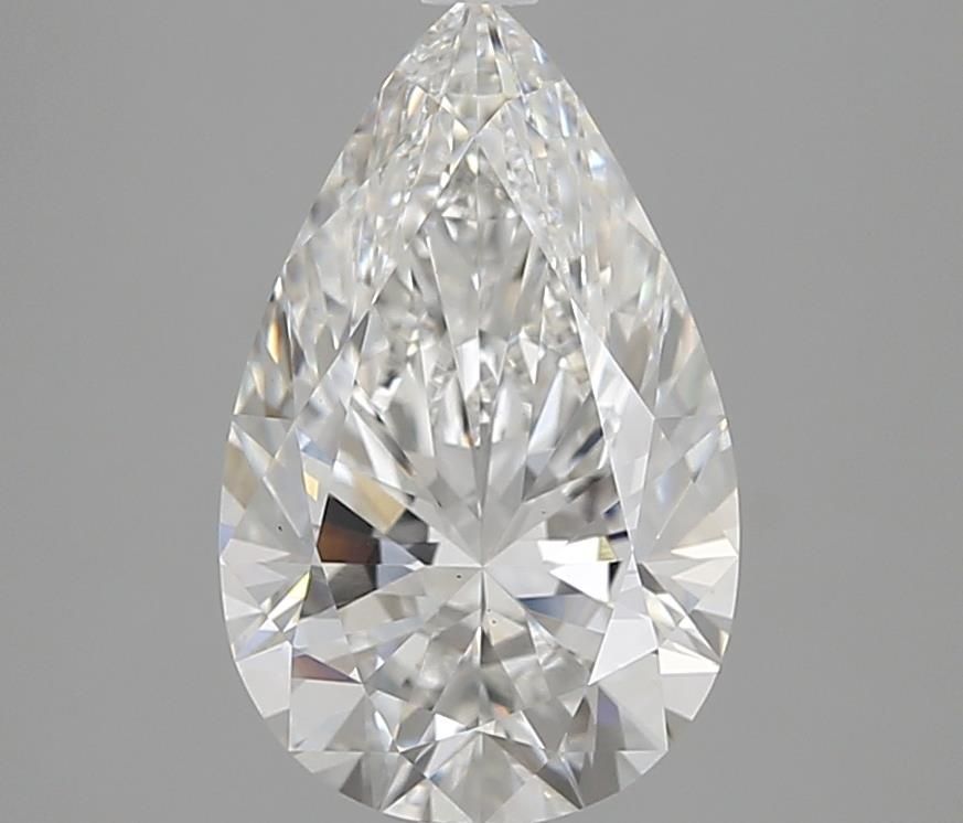 2.95 Carat Pear Lab Diamond with  Cut Diamond in 14KT  view 1
