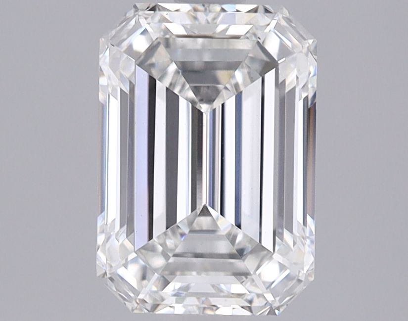 2.1 Carat Emerald Lab Diamond with  Cut Diamond in 14KT  view 1
