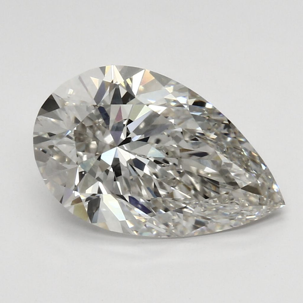 3.36 Carat Pear Lab Diamond with  Cut Diamond in 14KT  view 1
