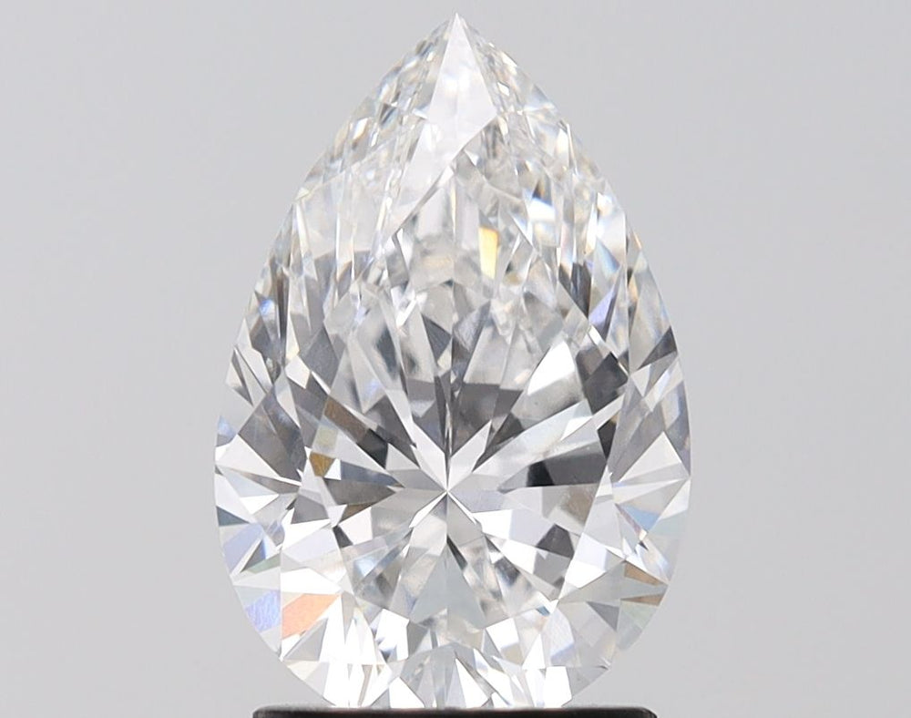 2.57 Carat Pear Lab Diamond with  Cut Diamond in 14KT  view 1
