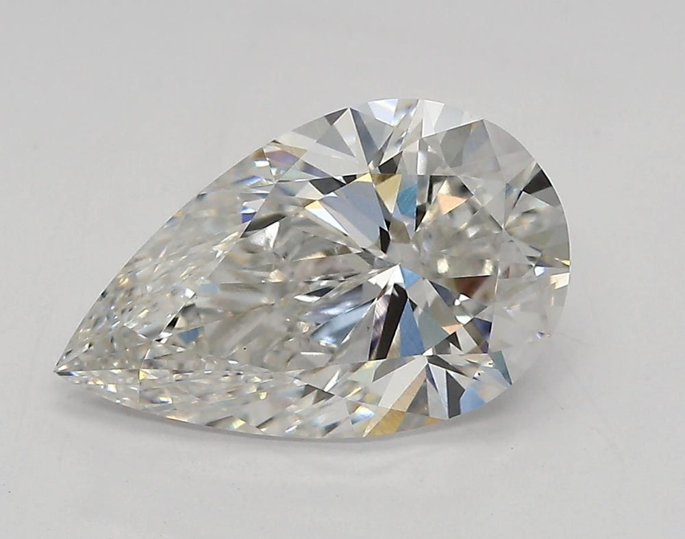 2.5 Carat Pear Lab Diamond with  Cut Diamond in 14KT  view 1
