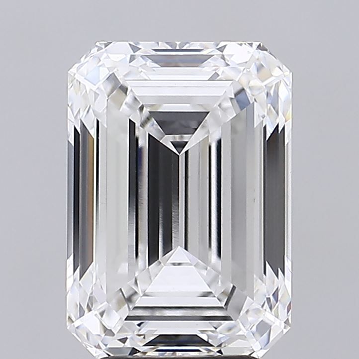 4.53 Carat Emerald Lab Diamond with  Cut Diamond in 14KT  view 1
