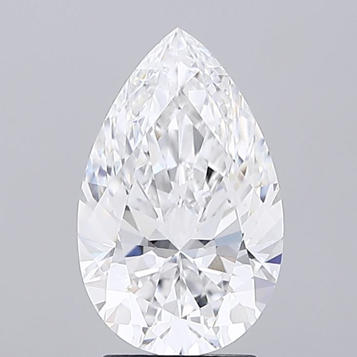 3.02 Carat Pear Lab Diamond with  Cut Diamond in 14KT  view 1
