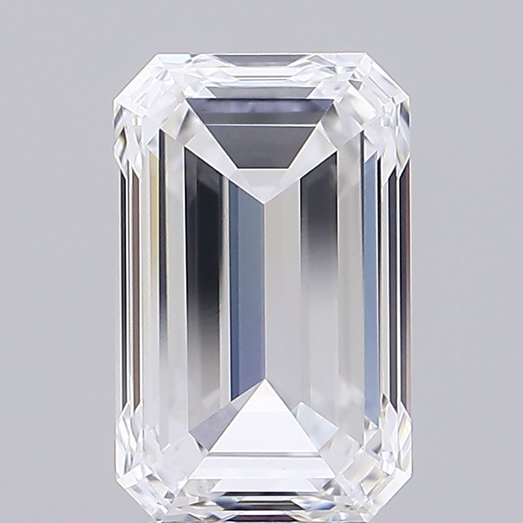 3.31 Carat Emerald Lab Diamond with  Cut Diamond in 14KT  view 1
