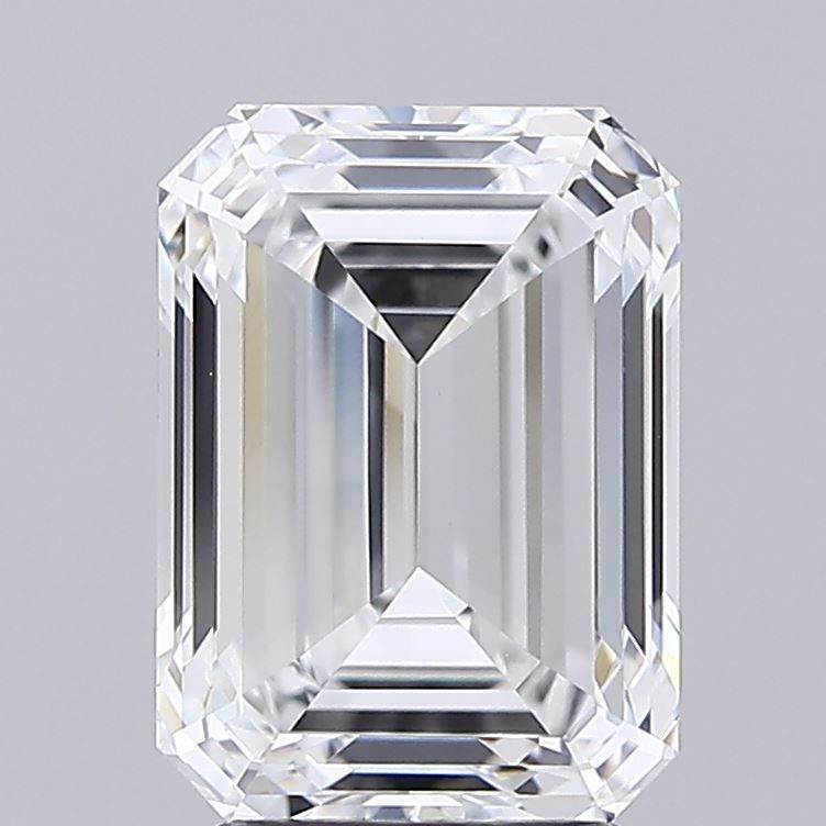 3.57 Carat Emerald Lab Diamond with  Cut Diamond in 14KT  view 1
