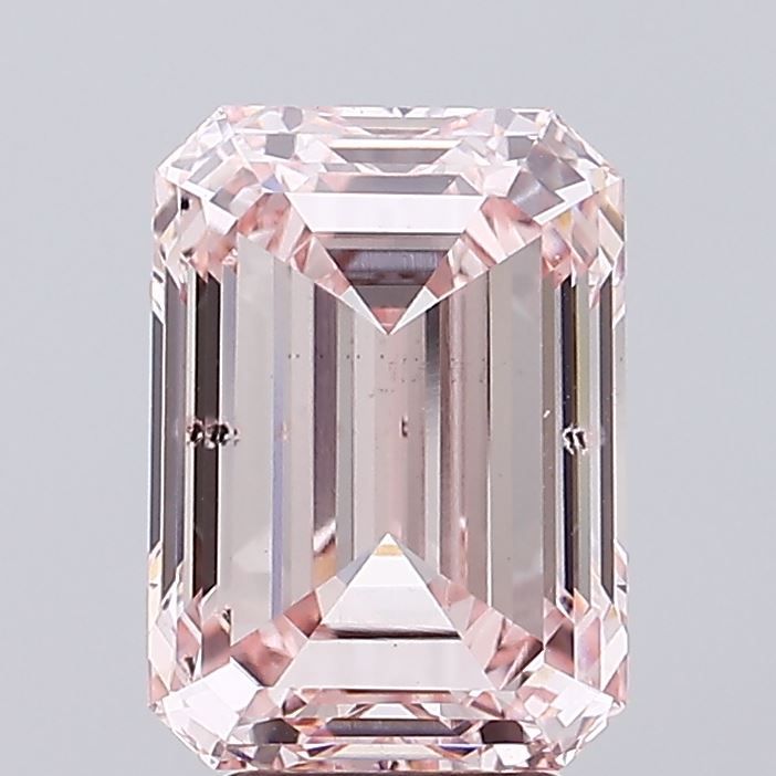 5.1 Carat Emerald Lab Diamond with  Cut Diamond in 14KT  view 1

