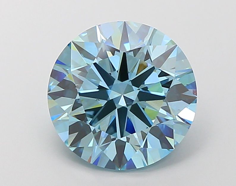 6.01 Carat Round Lab Diamond with  Cut Diamond in 14KT  view 1
