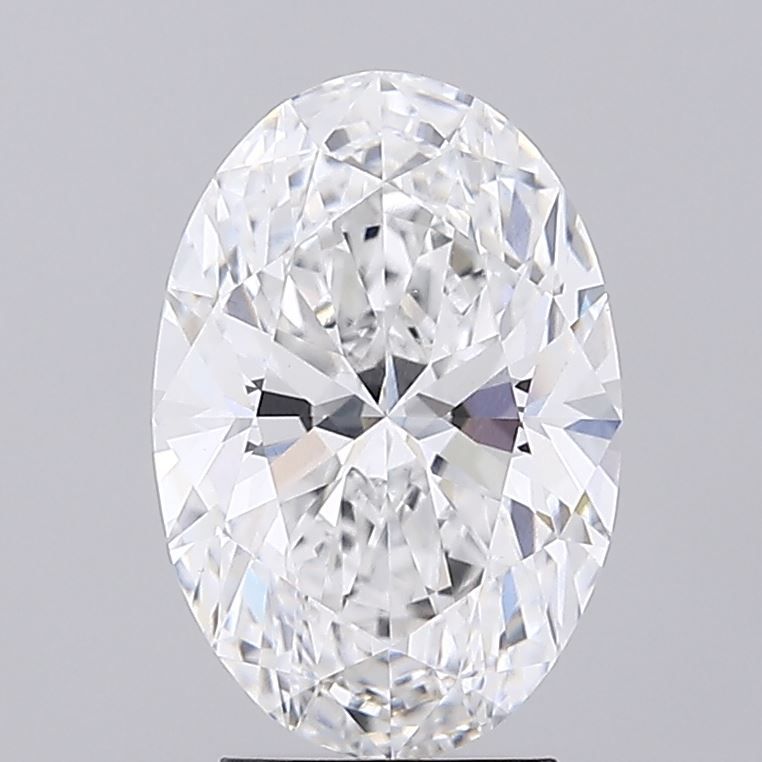 3.5 Carat Oval Lab Diamond with  Cut Diamond in 14KT  view 1
