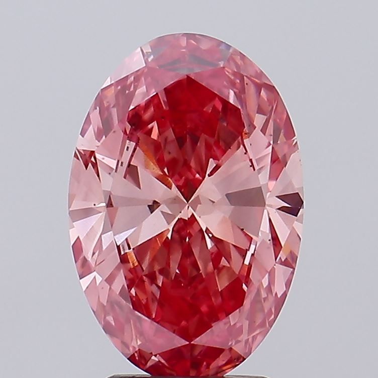 2.63 Carat Oval Lab Diamond with  Cut Diamond in 14KT  view 1
