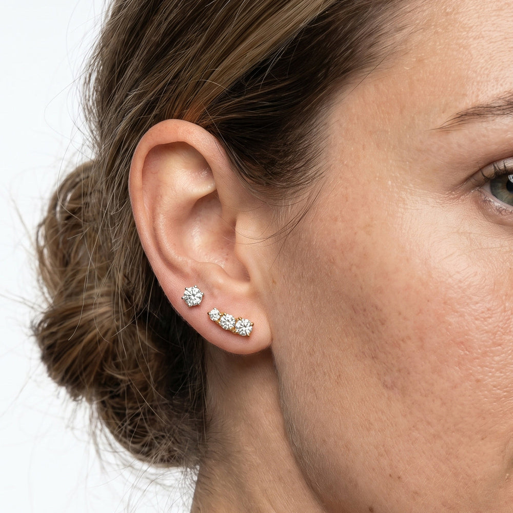 The Lila Mini Climbers with 14KT Yellow Gold / Lab / 1/4 Cut Diamond in 14KT Yellow Gold / Lab / 1/4 view 3
