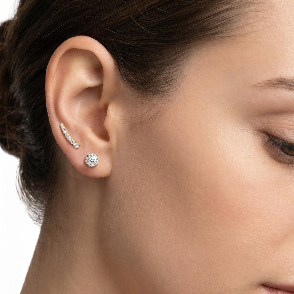 The Chrysler Studs with 18KT White Gold / Lab / 2 1/4 Cut Diamond in 14KT White Gold / Lab / 2 1/4 view 4
