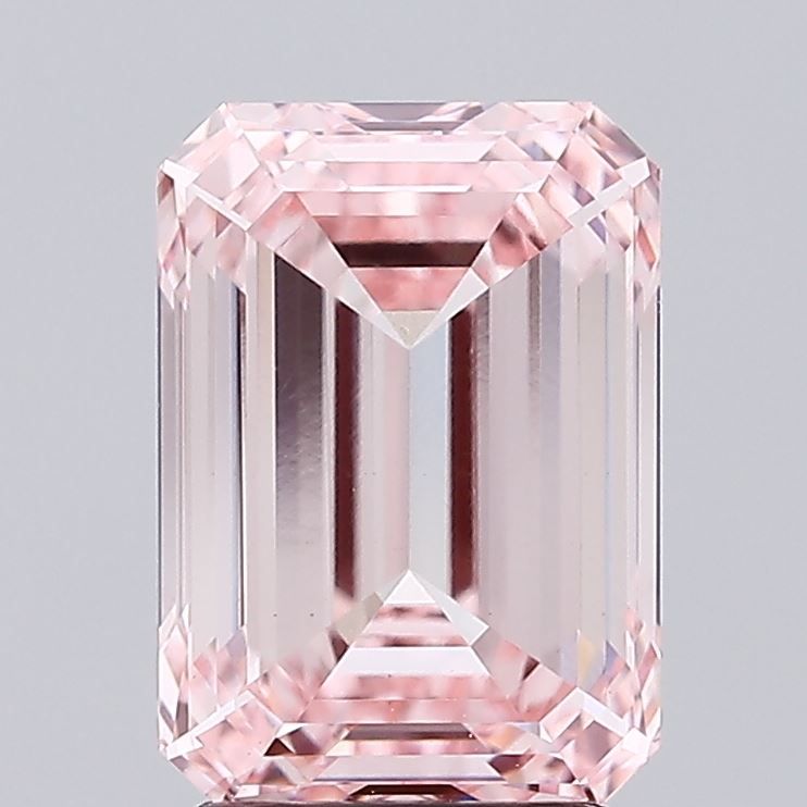 3.01 Carat Emerald Lab Diamond with  Cut Diamond in 14KT  view 1
