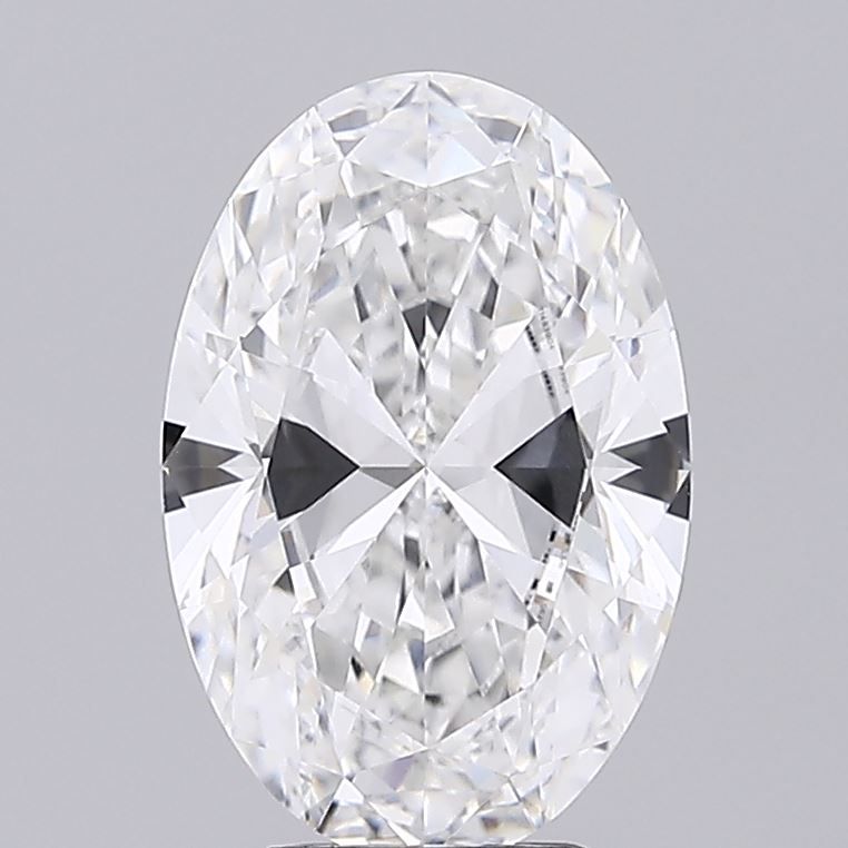 4.02 Carat Oval Lab Diamond with  Cut Diamond in 14KT  view 1
