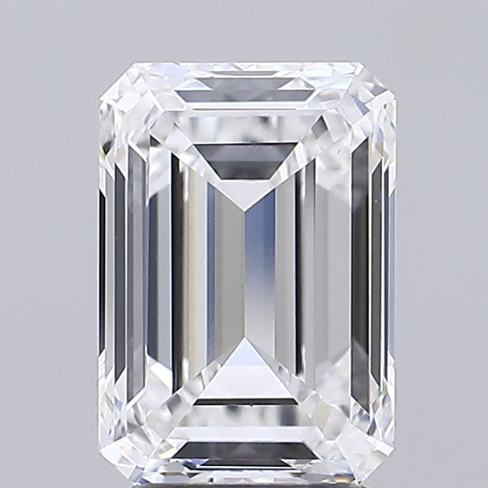 3.01 Carat Emerald Lab Diamond with  Cut Diamond in 14KT  view 1
