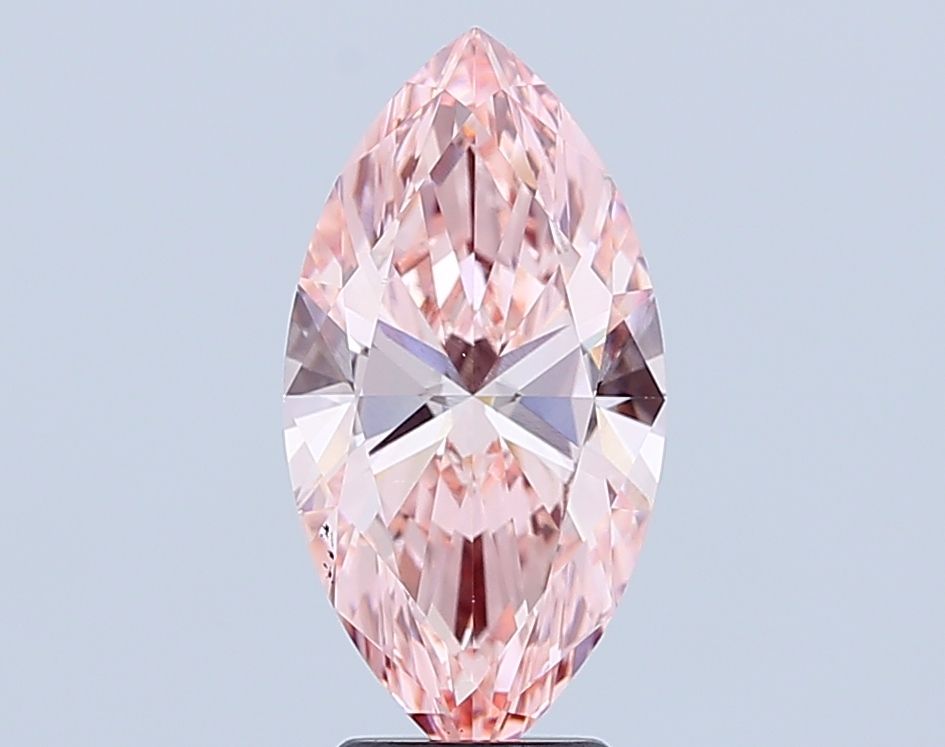 3.43 Carat Marquise Lab Diamond with  Cut Diamond in 14KT  view 1
