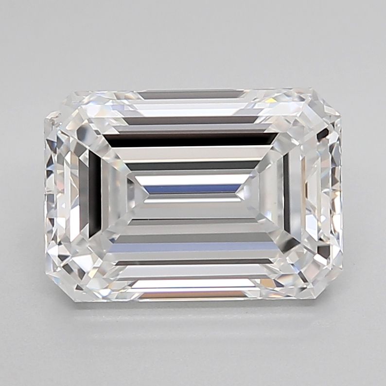 3.5 Carat Emerald Lab Diamond with  Cut Diamond in 14KT  view 1
