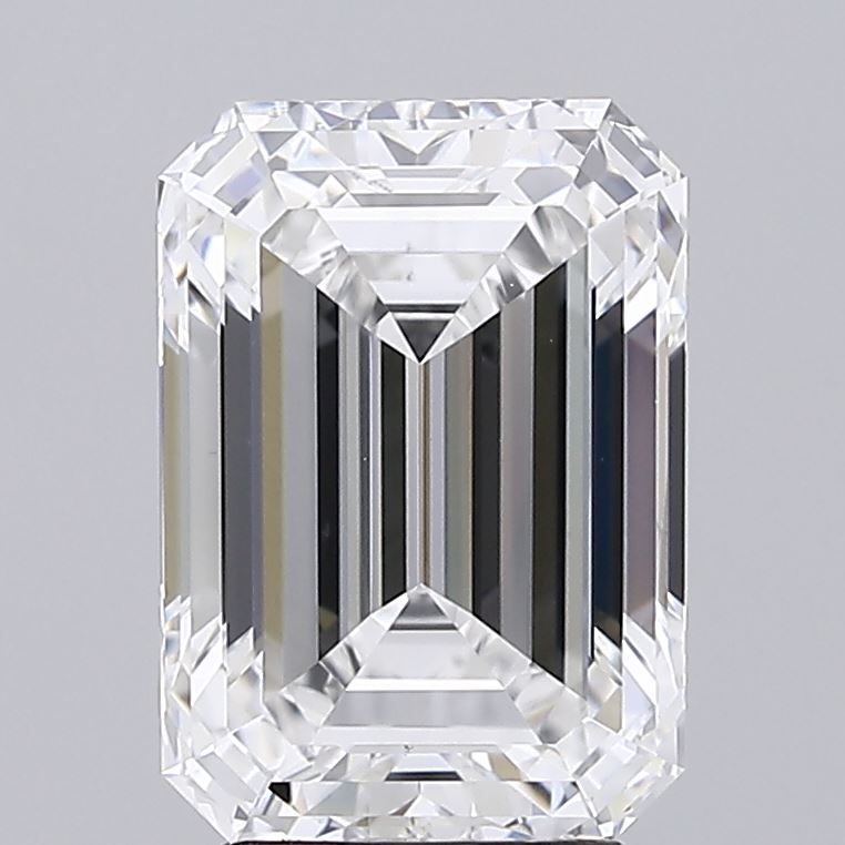 3.88 Carat Emerald Lab Diamond with  Cut Diamond in 14KT  view 1
