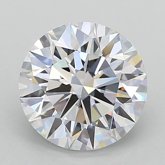 3.71 Carat Round Lab Diamond with  Cut Diamond in 14KT  view 1
