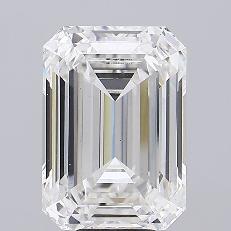 11.06 Carat Emerald Lab Diamond with  Cut Diamond in 14KT  view 1
