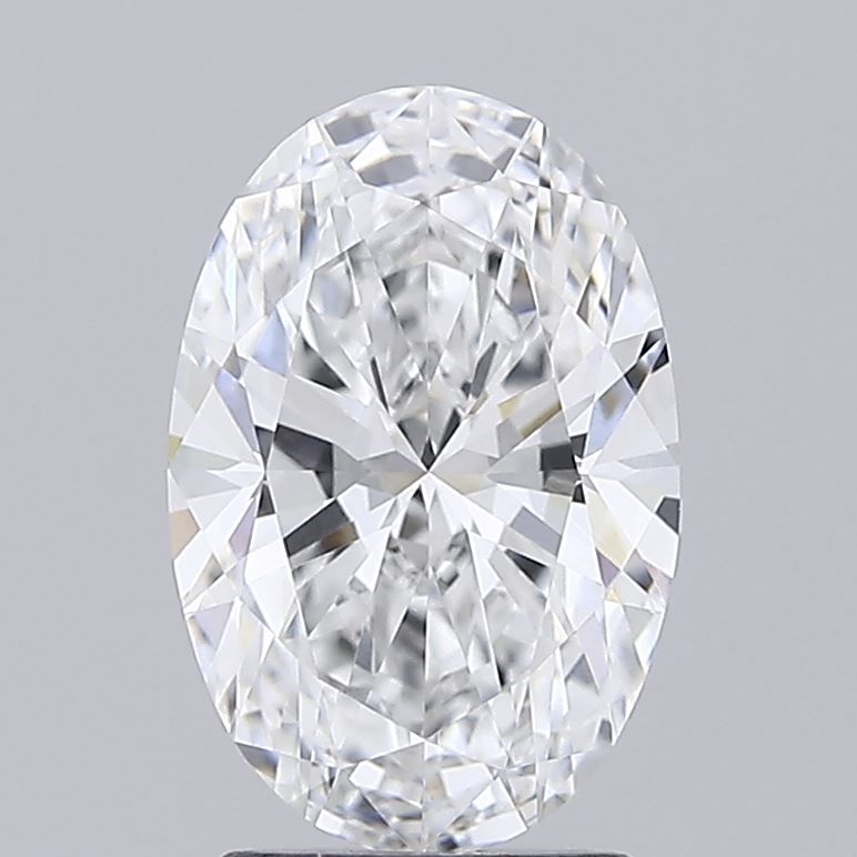 2.0 Carat Oval Lab Diamond with  Cut Diamond in 14KT  view 1
