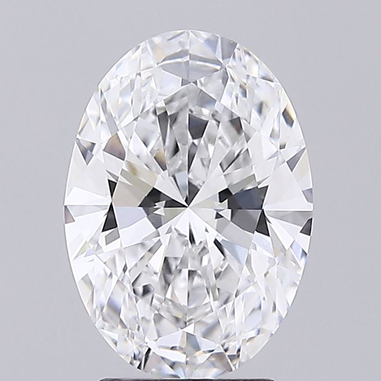 3.0 Carat Oval Lab Diamond with  Cut Diamond in 14KT  view 1
