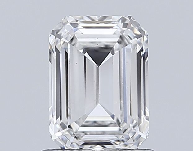 1.5 Carat Emerald Lab Diamond with  Cut Diamond in 14KT  view 1
